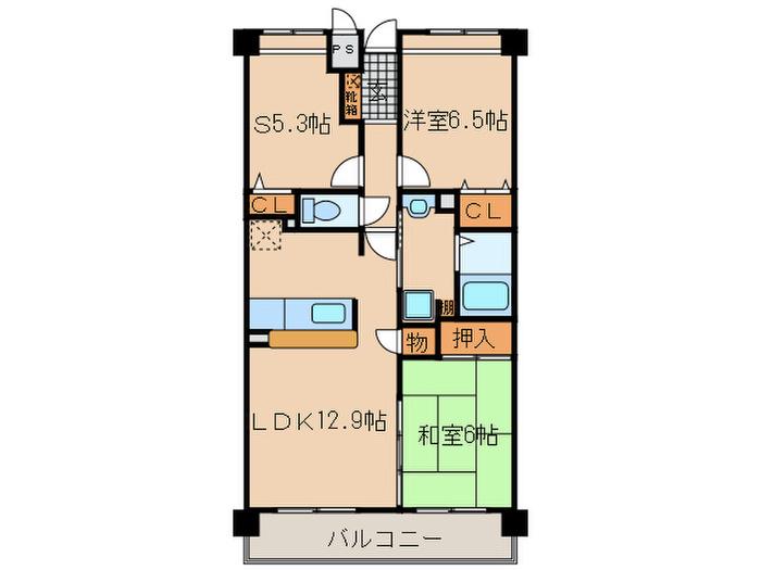 グランKSジオ(2SLDK/2階)の間取り写真
