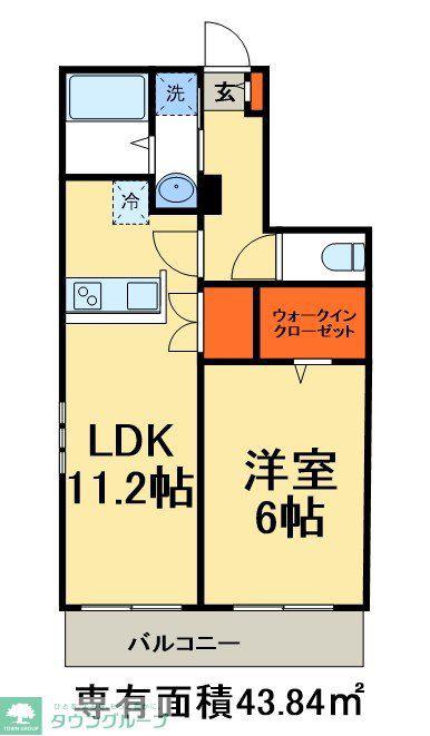 HACHIMAN イースト(1LDK/2階)の間取り写真