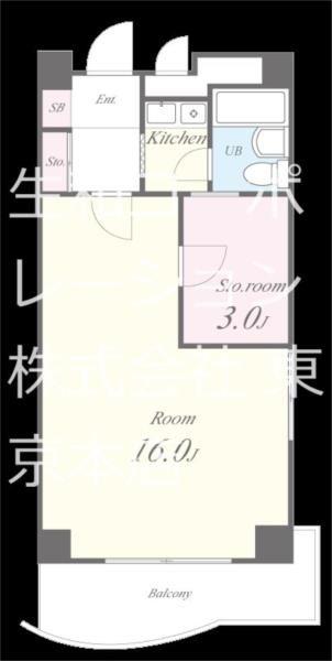 レジデンス西麻布(1SK/2階)の間取り写真