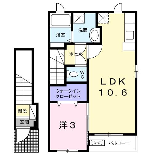 シャトー・ヴィクトリア(1LDK/2階)の間取り写真