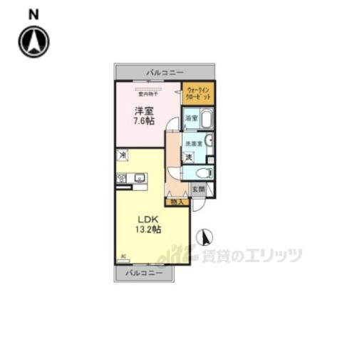 カレント(1LDK/2階)の間取り写真