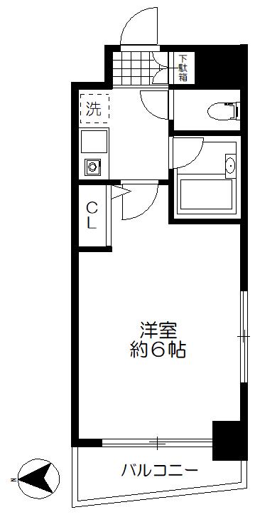 シティライブ武蔵小金井弐番館(1K/2階)の間取り写真
