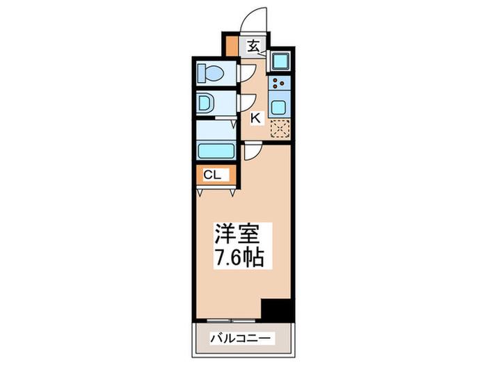 シャルマンフジ阿波座ウエスト(1K/9階)の間取り写真