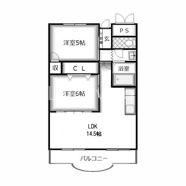 光マンション(2LDK/4階)の間取り写真