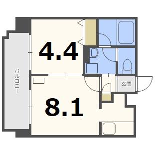 ノースポインツ北円山(1LDK/5階)の間取り写真