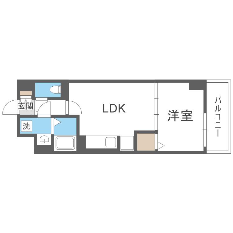 リアライズ今里南(1LDK/7階)の間取り写真