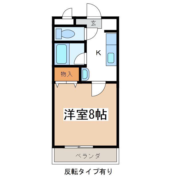 ハイツミレニアム(1K/1階)の間取り写真