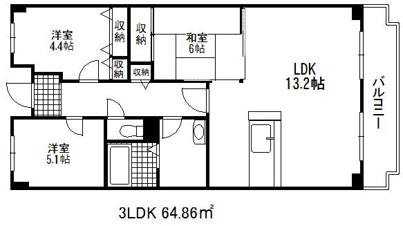 オルテンシア神戸(3LDK/2階)の間取り写真