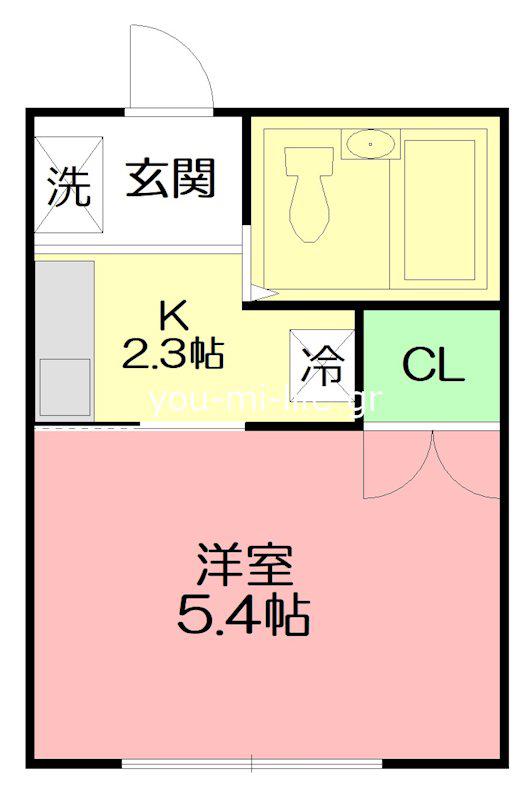 CATTAR(1K/2階)の間取り写真