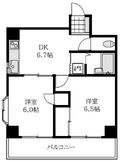 T S GARDEN 入谷(2DK/3階)の間取り写真