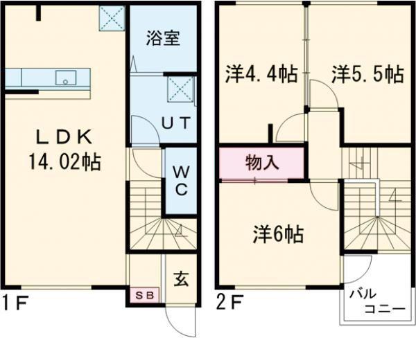 パークハイム石井町(3LDK/1階)の間取り写真