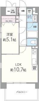 セリーゼ ウエスト(1LDK/2階)の間取り写真
