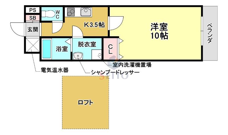 BOSTON HOUSE(1K/3階)の間取り写真