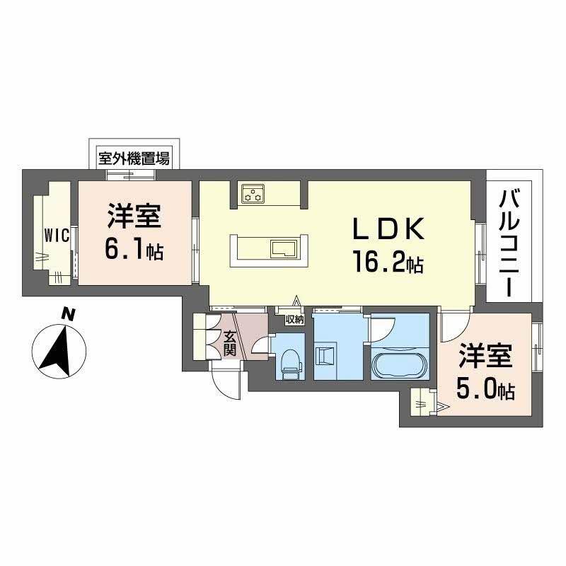 プライムフェルトII(2LDK/3階)の間取り写真
