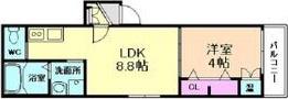 F ASECIA 尼崎(1LDK/1階)の間取り写真