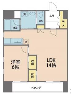 ヴィスタアリーナ(1LDK/7階)の間取り写真