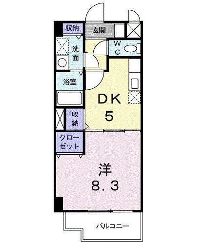 フォレスト光(1DK/1階)の間取り写真
