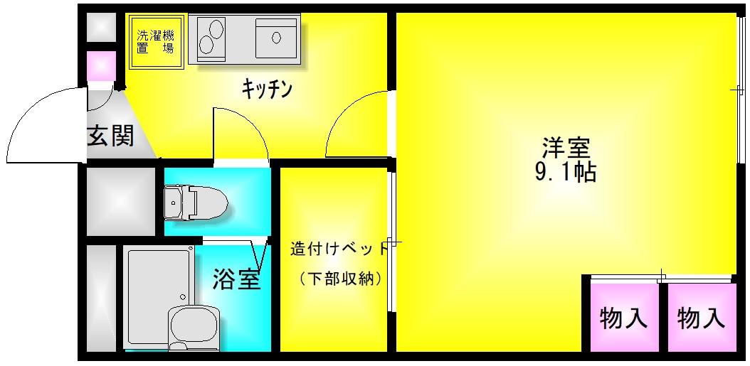 リーザ美園(1K/2階)の間取り写真