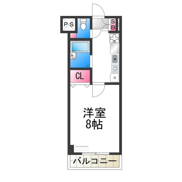 COLLECTION鳳東町(1K/2階)の間取り写真