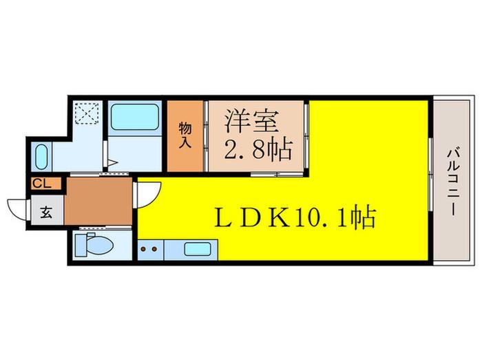 パークス茨木西駅前(1LDK/7階)の間取り写真