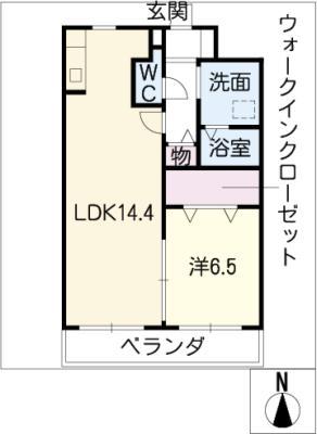 PORTER BONHEUR(1LDK/2階)の間取り写真