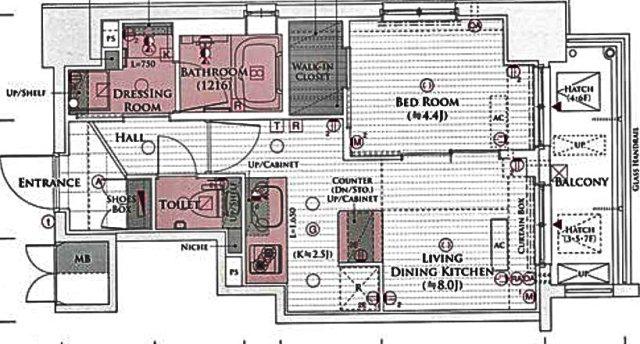 エステムプラザ名古屋D.C.2027(1LDK/6階)の間取り写真