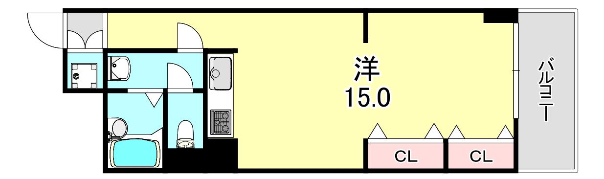 内本町ビューハイツ(ワンルーム/7階)の間取り写真