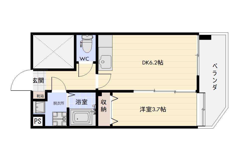 AQUA TERRACE(1DK/9階)の間取り写真