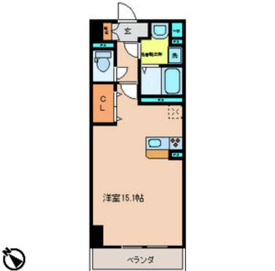グラースリオ(ワンルーム/4階)の間取り写真