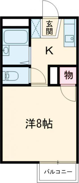 ハイツウィング(1K/2階)の間取り写真