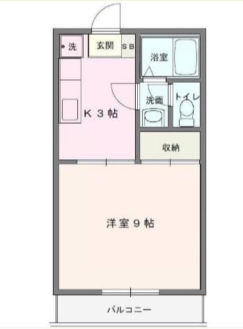 京成千原線 大森台駅 徒歩8分 2階建 築37年(1K/2階)の間取り写真