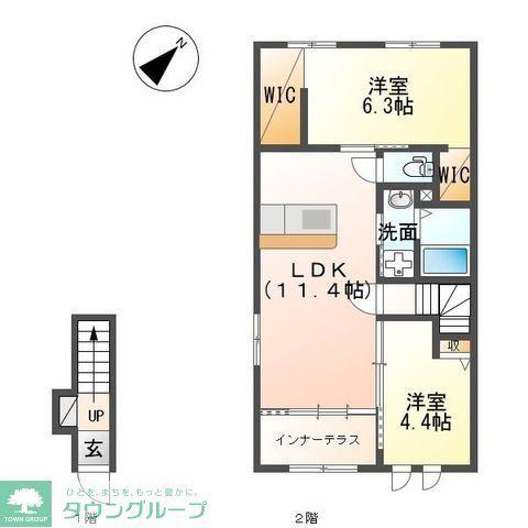 ひいらぎ(2LDK/2階)の間取り写真