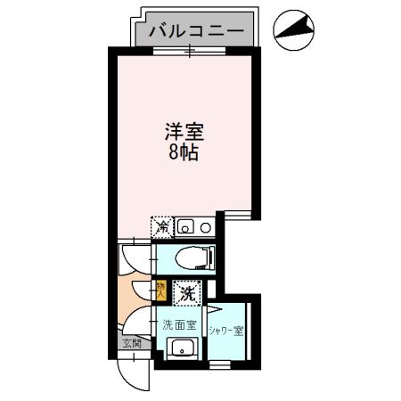 フェニックス厚木(ワンルーム/4階)の間取り写真