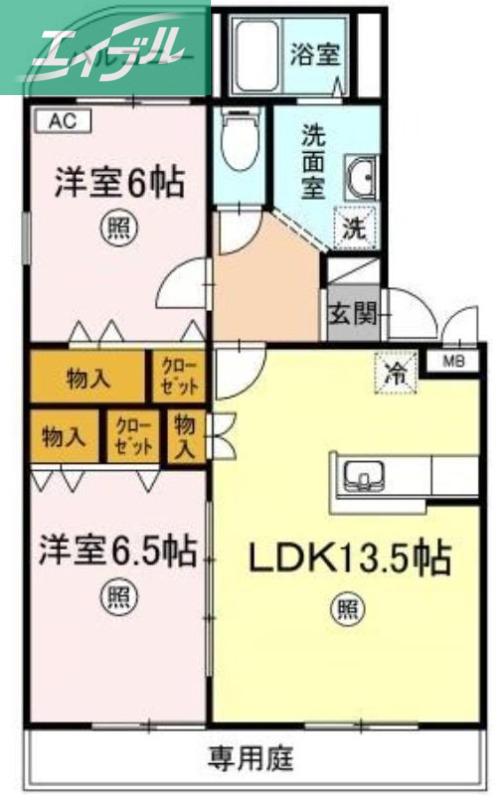 レーベンソフィア・グレースソフィアG(2LDK/1階)の間取り写真