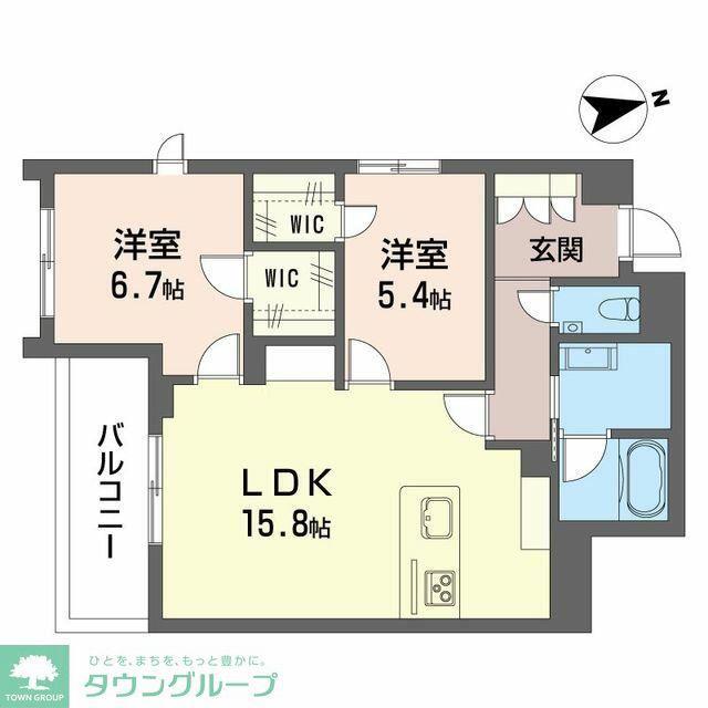メリア調布(2LDK/4階)の間取り写真