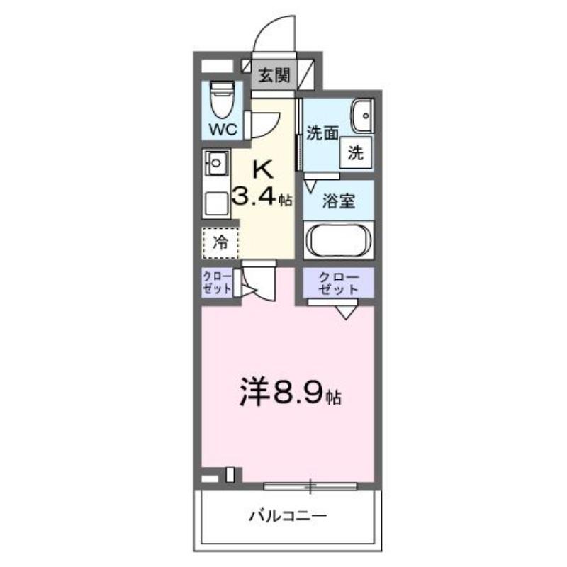パークグレイス上尾(1K/2階)の間取り写真
