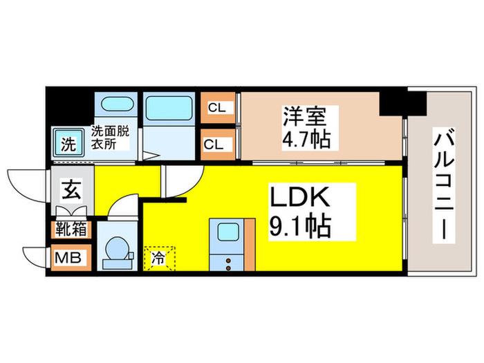GM KOHAMA(1LDK/10階)の間取り写真