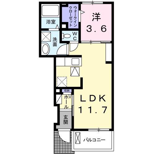 BEST HOUSE III C(1LDK/1階)の間取り写真