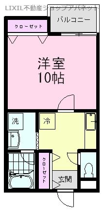 ぐりーんすくえあ(1K/2階)の間取り写真