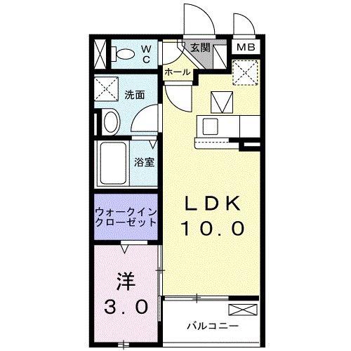 アンプルール(1LDK/1階)の間取り写真