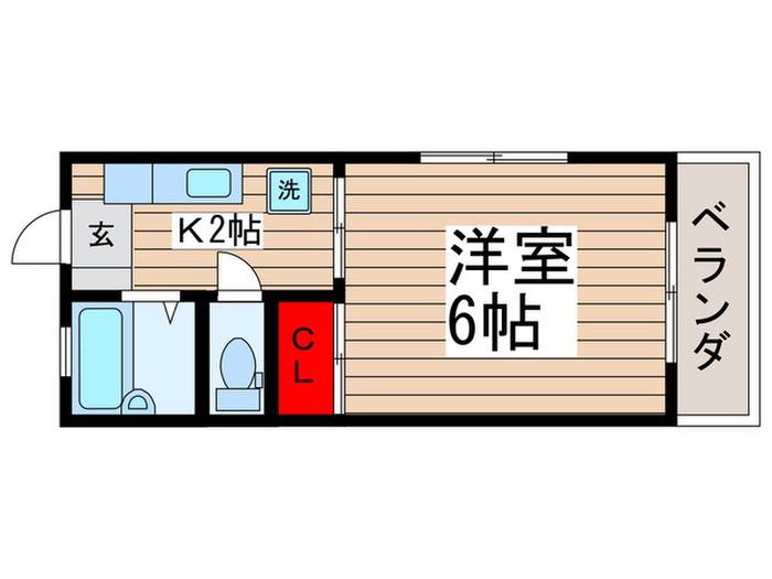 BEE-HIVE A棟(1K/1階)の間取り写真