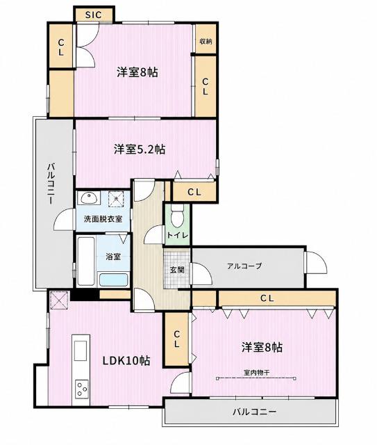 グレースYTパレス(3LDK/5階)の間取り写真