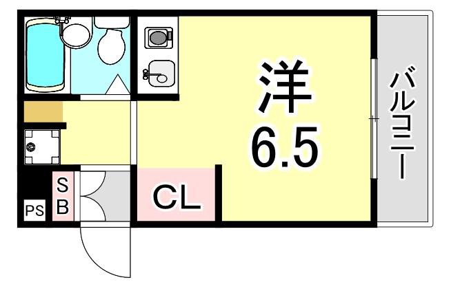 ロイヤルメゾン香櫨園(ワンルーム/2階)の間取り写真