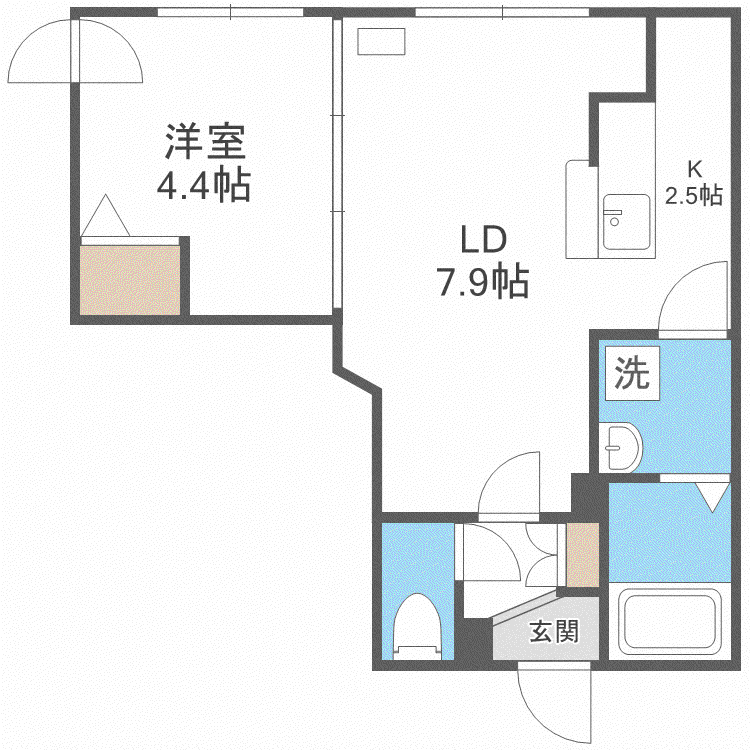 LUXE MARUYAMA(1LDK/1階)の間取り写真