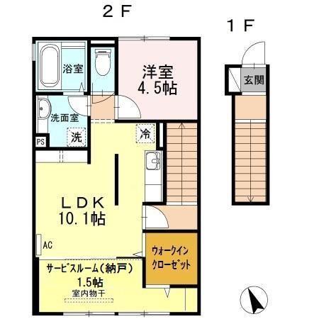 シールームII(1LDK/2階)の間取り写真