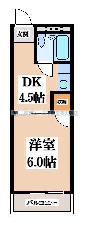 エスクードARAMOTO(1DK/1階)の間取り写真
