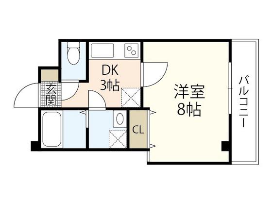 RIVER PARK SENDA(1K/1階)の間取り写真