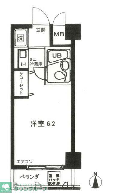 ヒルズ駒場東大前(ワンルーム/6階)の間取り写真