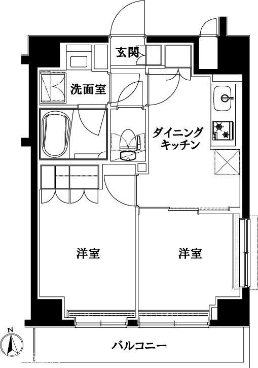 ルーブル中板橋伍番館(2DK/2階)の間取り写真