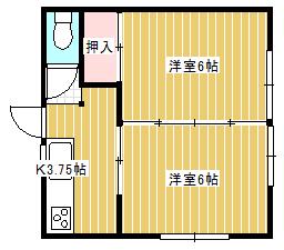 一二三荘(2K/2階)の間取り写真